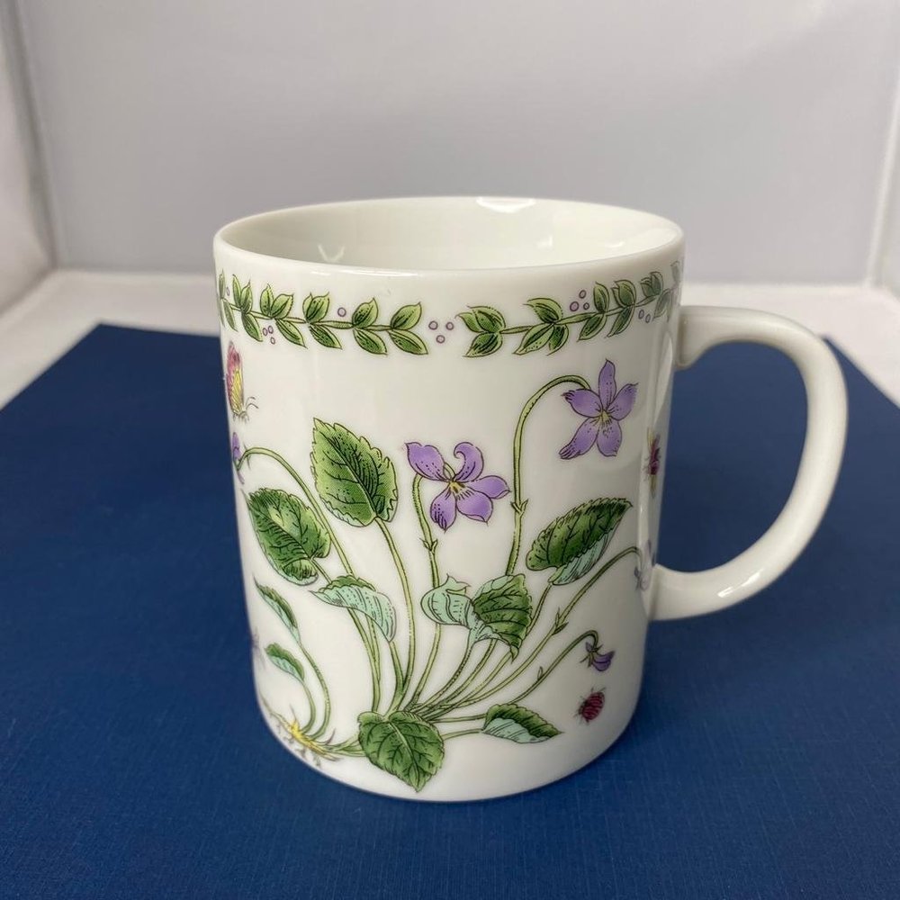 Purple Clematis Vines, Butterfly And Ladybug Mug